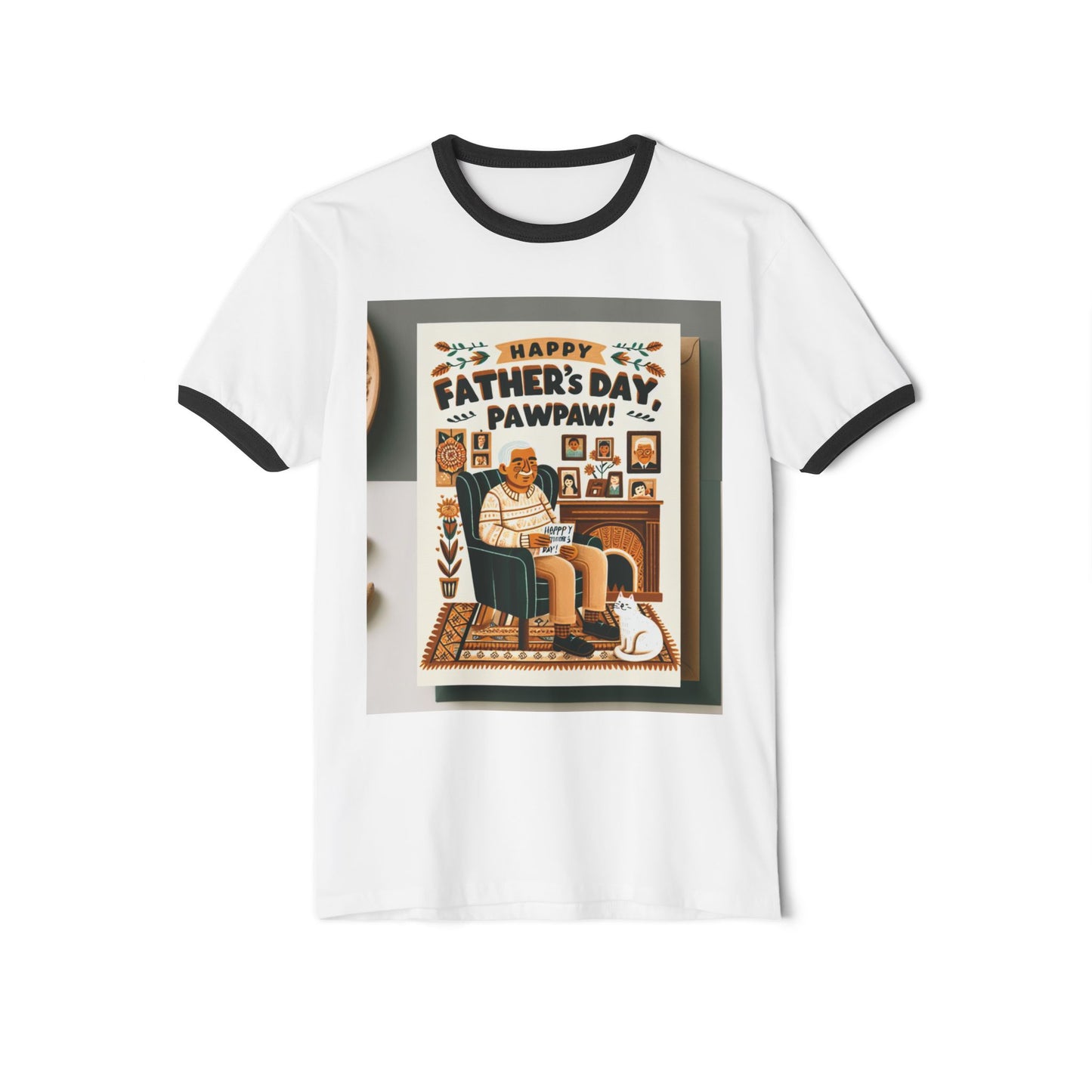 Happy Father's Day Pawpaw Ringer T-Shirt, Unisex Cotton Tee, Gift for Dad, Grandpa Shirt, Father's Day Apparel, Family Reunion T-Shirt