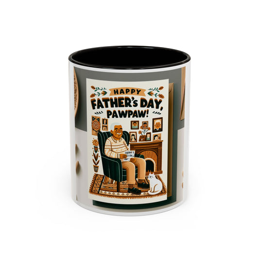 Colorful Father's Day Mug, Gift for Pawpaw, Coffee Cup for Grandfather, Fun Kitchen Decor, Personalized Drinkware