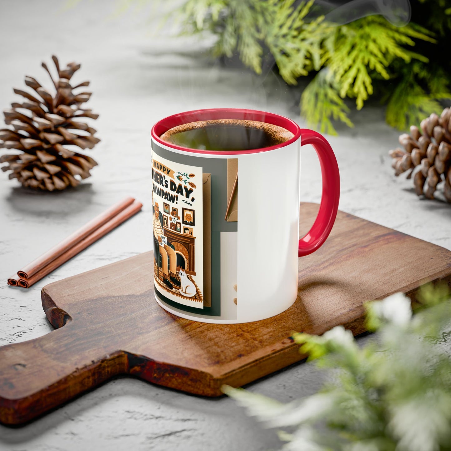 Colorful Father's Day Mug, Gift for Pawpaw, Coffee Cup for Grandfather, Fun Kitchen Decor, Personalized Drinkware