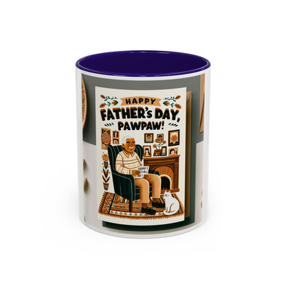 Colorful Father's Day Mug, Gift for Pawpaw, Coffee Cup for Grandfather, Fun Kitchen Decor, Personalized Drinkware