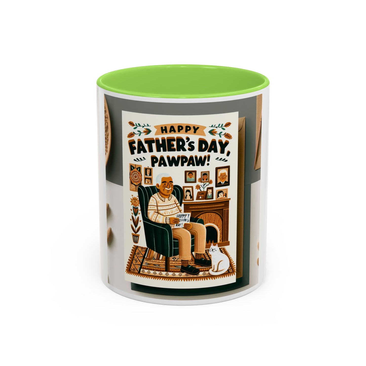 Colorful Father's Day Mug, Gift for Pawpaw, Coffee Cup for Grandfather, Fun Kitchen Decor, Personalized Drinkware