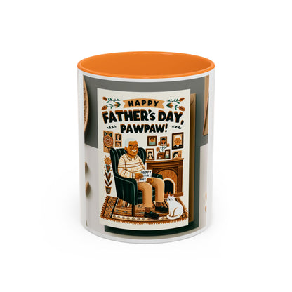 Colorful Father's Day Mug, Gift for Pawpaw, Coffee Cup for Grandfather, Fun Kitchen Decor, Personalized Drinkware