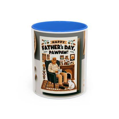 Colorful Father's Day Mug, Gift for Pawpaw, Coffee Cup for Grandfather, Fun Kitchen Decor, Personalized Drinkware