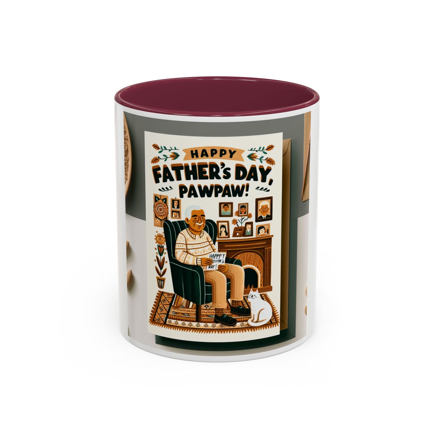 Colorful Father's Day Mug, Gift for Pawpaw, Coffee Cup for Grandfather, Fun Kitchen Decor, Personalized Drinkware